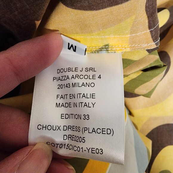 Double J Choux Dress Ciccio in Cotton Popeline NWT Dark Mustard Med - Picture 9 of 12